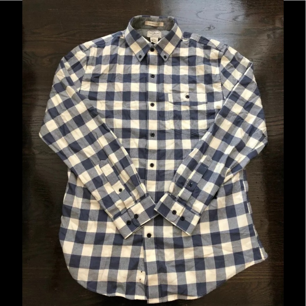 NWT L.L Bean plaid flannel top sz m